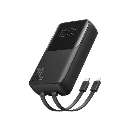 Joyroom JR-PBC06 Mini Power Bank — 10000mAh, 30W, Dual Cables
