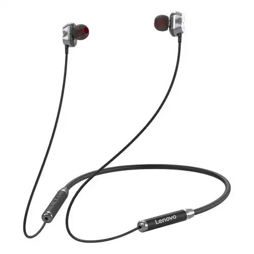 Lenovo HE08 Neckband Earphone — Dual Dynamic, Bluetooth