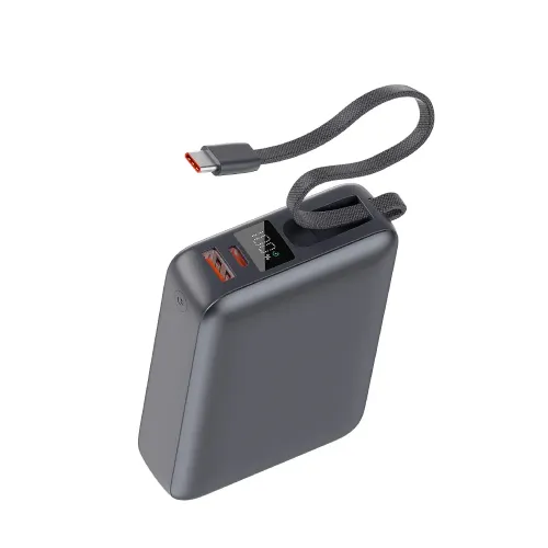 QCY PB20A 20000mAh 45W PD Fast Charging Mini Power Bank with Built-in Type C Cable