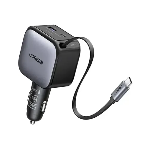 UGREEN EC603 #55909B Car Charger — 90W, Retractable Cable