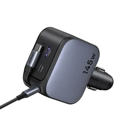 UGREEN EC604 Car Charger — 145W, Retractable Cable #55910B