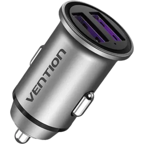 Vention FFEH0 Car Charger — Dual USB, 30W