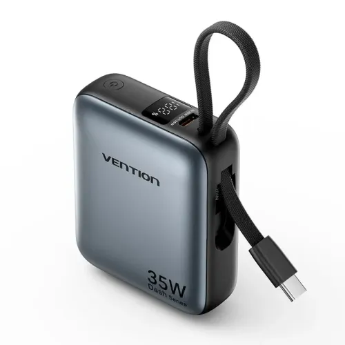 Vention FHEH0 Power Bank — 10000mAh, 35W, Built-in Type-C Cables