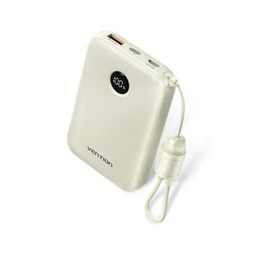 VENTION FKAN0-C Power Bank — 10000mAh, 22.5W, Built-in Type-C Cable