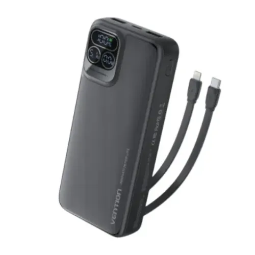 VENTION I13BB-V2 Power Bank — 10000mAh, 22.5W, Built-in Type-C & IP Cable