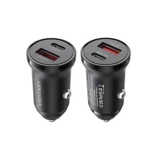 Vention K11B0 Car Charger — 2 Port, 30W