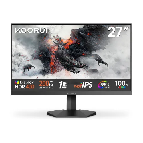 KOORUI G2721P Gaming Monitor — 27" 2K QHD Fast IPS, 200Hz, 1ms