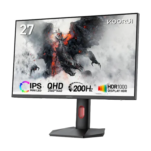 KOORUI S2721PM Gaming Monitor — 27" 2K QHD QD Mini-LED, 200Hz, 1ms