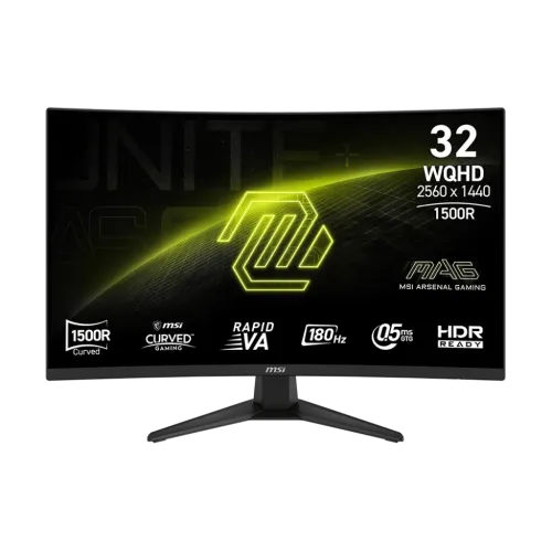 MSI MAG 321CQF E18 Curved Gaming Monitor — 32" WQHD, 180Hz, Rapid VA