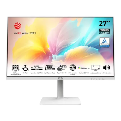 MSI Modern MD272QXPW Monitor — 27" WQHD IPS, 100Hz