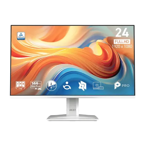 MSI PRO MP243W E14 Business Monitor — White, 23.8" IPS FHD, 144Hz