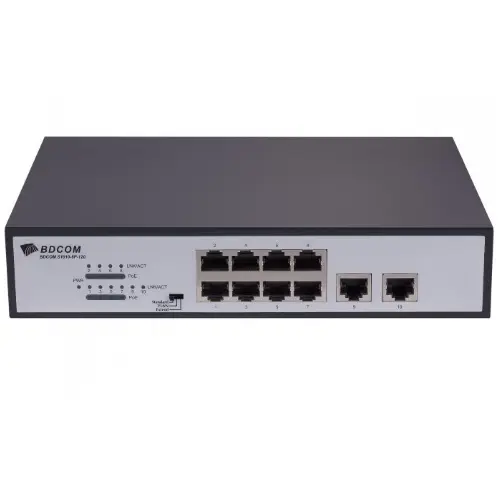 BDCOM S1010-8P-120 Multi-Functional PoE Switch — 8-Port 100Mbps, 120W