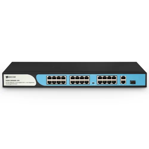 BDCOM S1200-24P2G1S-370 Unmanaged PoE Switch — 24-Port