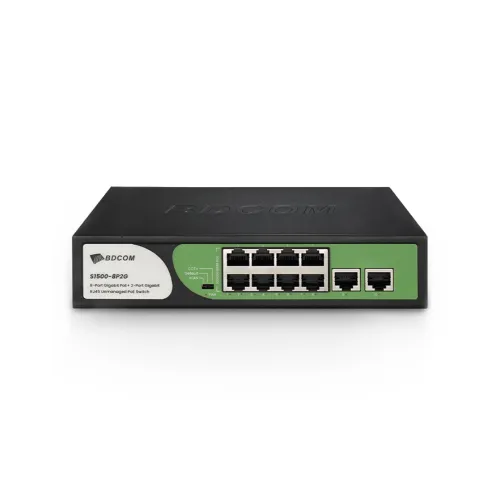 BDCOM S1500-8P2G Unmanaged Switch — 10-Port Gigabit, PoE