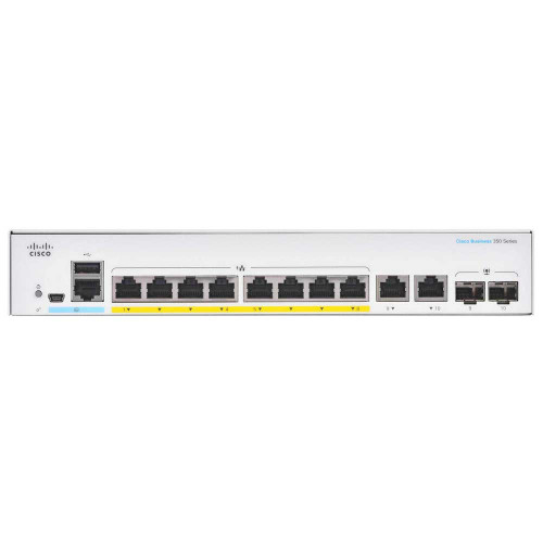 Cisco CBS350-8P-2G-EU Gigabit Managed Switch — 8-port GE PoE+
