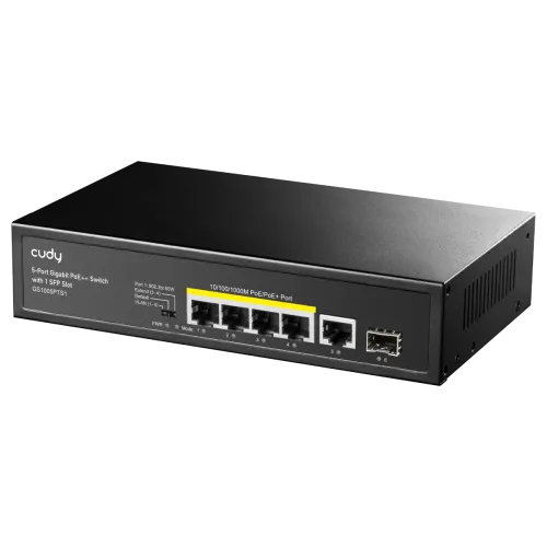 Cudy GS1005PTS1 Gigabit PoE+ Switch — 5-Port with 1× SFP