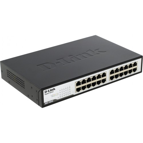 D-Link DES-1024C Unmanaged Rack-Mount Switch — 24-Port 10/100
