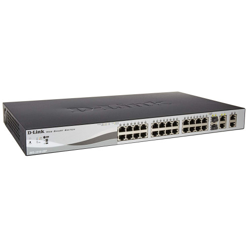 D-Link DES-1210-28P Web Smart Fast PoE Ethernet Switch — 24-Port