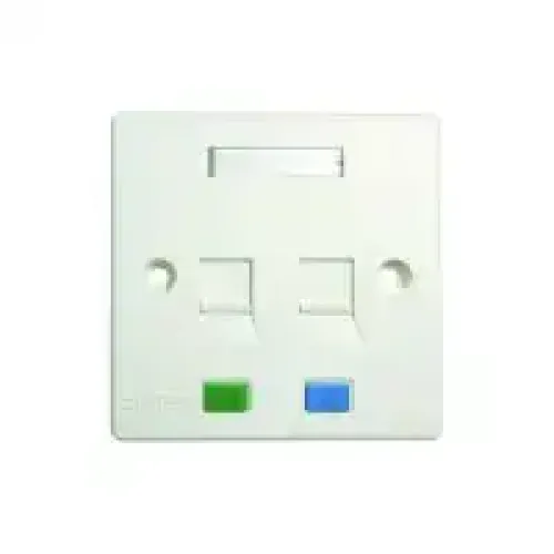 Dintek 1303-12010CH Wall Plate with Shutter — 2-Port