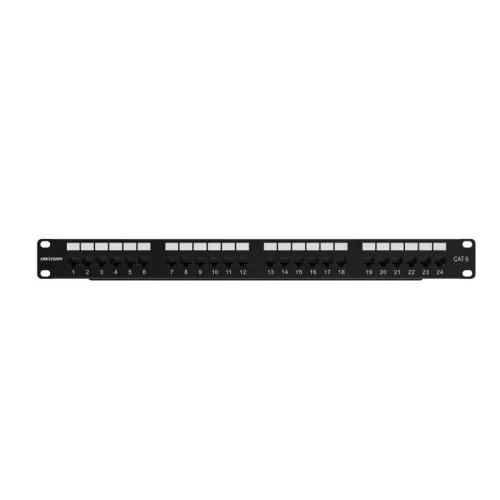 Hikvision DS-1CP6U24-1U Patch Panel — Cat6 Unshielded, 24-Port