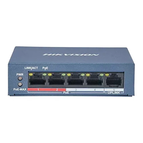 Hikvision DS-3E0105P-E/M(B) Unmanaged PoE Switch — 4-Port Fast Ethernet