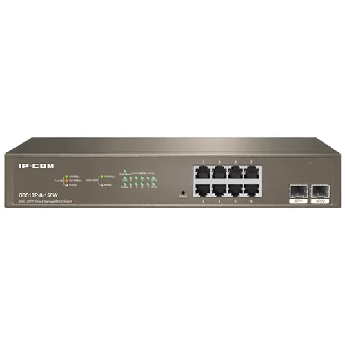 IP-COM G3310P-8-150W Cloud Managed PoE Switch — 8GE+2SFP