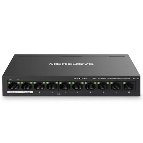 Mercusys MS110P PoE Desktop Switch — 10-Port, 10/100Mbps