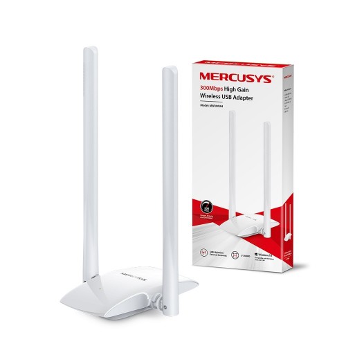 Mercusys MW300UH USB WiFi Adapter — 300Mbps High Gain, 2 Antenna