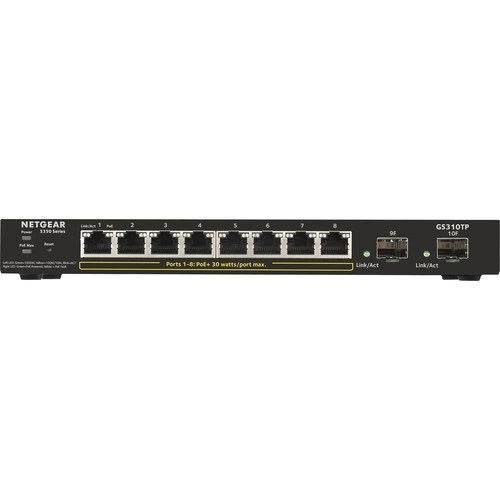 Netgear GS310TP Smart Managed Pro Desktop Switch — 8-Port Gigabit PoE+ with 2 SFP Ports