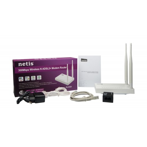 Netis DL4323 Wireless N ADSL2+ Modem Router — 300Mbps