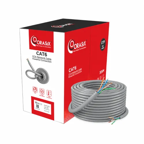 Orasix OS-SLN6M305-ING-CCA Indoor Network Cable — Cat6, 305 Meter, Grey