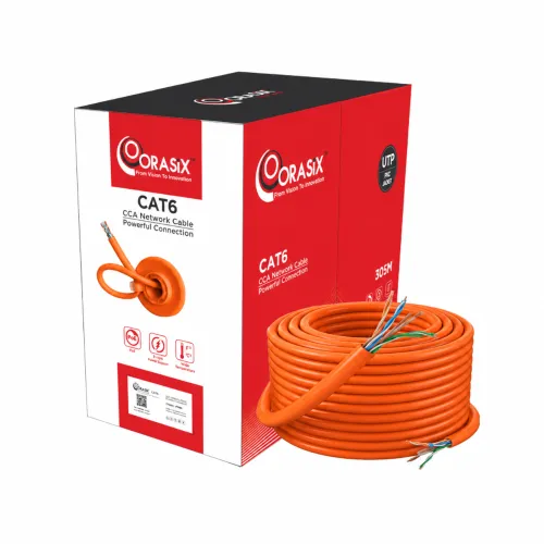 Orasix OS-SLN6M305-INO-CCA Indoor Network Cable — Cat6, 305 Meter, Orange
