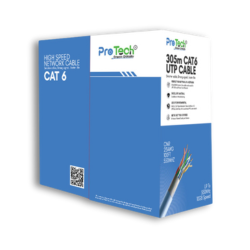 Pro Tech PTN-C6-CCAM-OUT-STD-BK CAT6 UTP Cable — 305M, Black