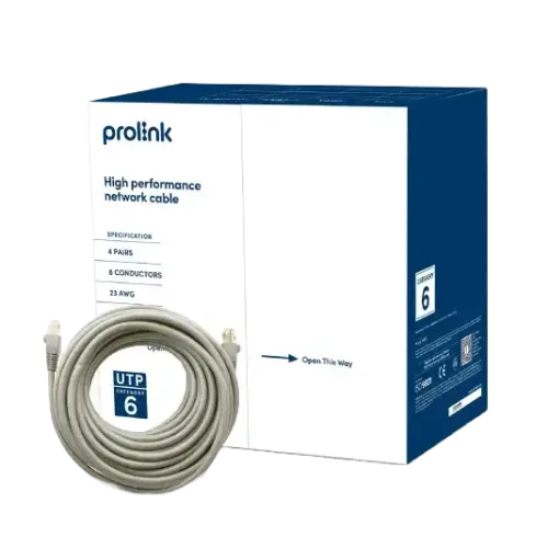PROLiNK CAT6 UTP Cable — 23AWG, Gray, Full Box 305 Meter/1000FT