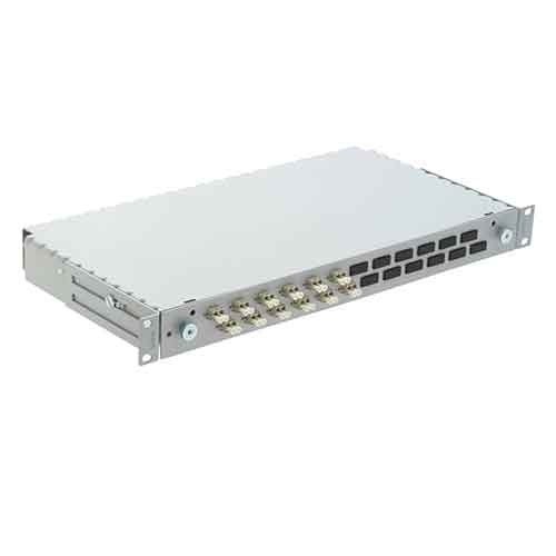 R&M Fiber Rack Mount LIU — 12 Port, Loaded with Singlemode 6x LC-PC DX Adapters
