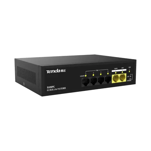 Tenda S106PC Unmanaged PoE Switch — 6-Port, 100M