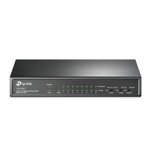 TP-Link TL-SF1009P Desktop Switch — 9-Port 10/100Mbps, 8-Port PoE+
