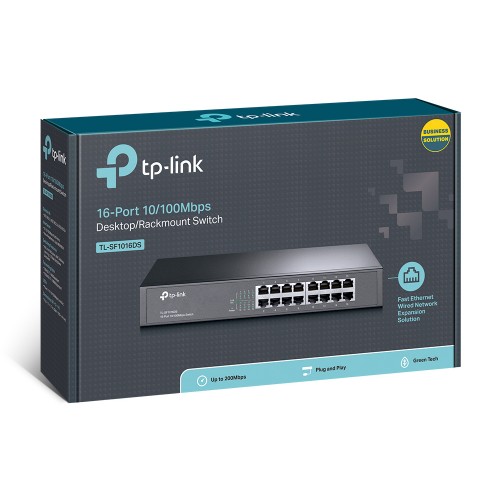 TP-Link TL-SF1016DS Rack-Mount Metal Switch — 16-Port