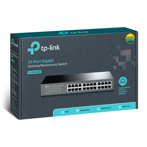 TP-Link TL-SG1024D Rackmount Unmanaged Switch — 24-Port Gigabit