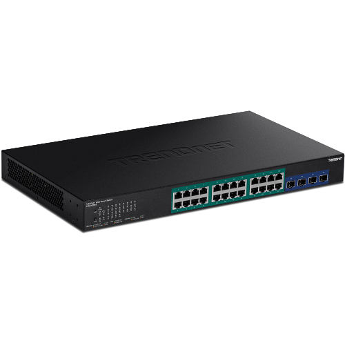 TRENDnet TPE-30284 Gigabit Web Smart PoE+ Switch — 28-Port with 4 x 10G SFP+ Slots