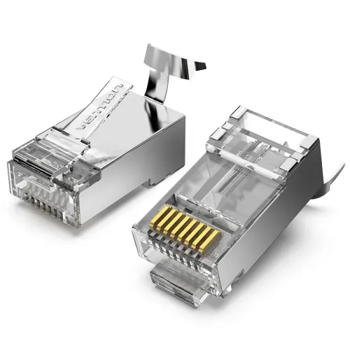 Vention IDER0-10 Cat7 FTP RJ45 Transparent Connector — 10 Pcs