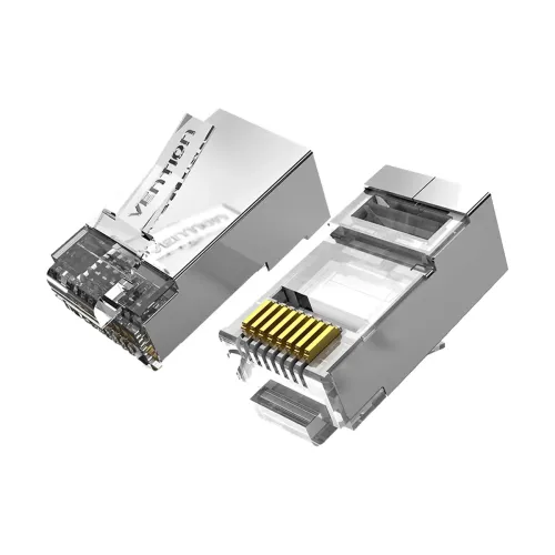 Vention IDFR0-50 RJ45 Transparent FTP Connector — CAT-6A, 50 pcs