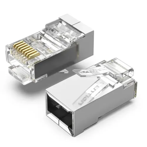 VENTION IDLR0-100 RJ45 FTP Transparent Connector — Cat-6A (100 Pcs)