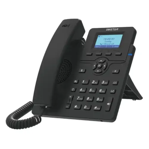 DINSTAR C60UP Entry Level IP Phone — With PoE & Adapter