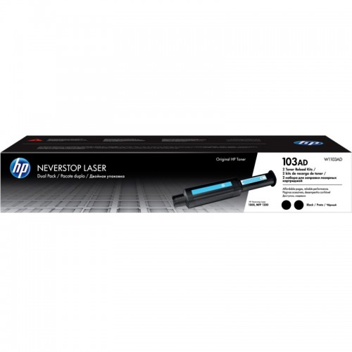 HP 103AD Neverstop Laser Toner Reload Kit — Black, Dual Pack, Original