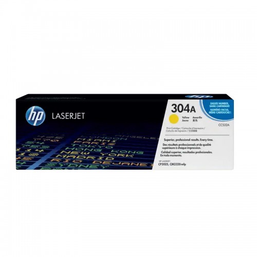 HP 304A LaserJet Toner Cartridge — Yellow, Original, Full Set Bundle