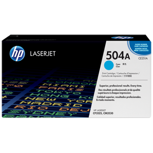 HP 504A Original LaserJet Toner Cartridge — Cyan