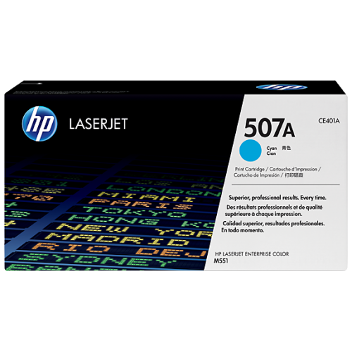 HP 507A Original LaserJet Toner Cartridge — Cyan, For CLJ M551N, D, DN