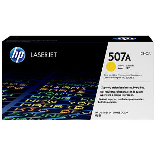HP 507A Original LaserJet Toner Cartridge — Yellow (For CLJ M551N, D, DN)