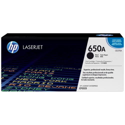 HP 650A Original LaserJet Toner — Black (For CLJ CP5525N, DN)